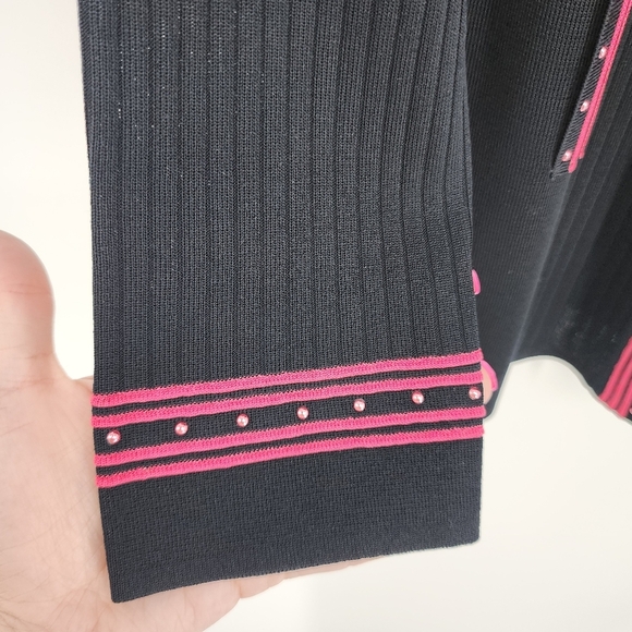 Ming Wang Open Front Cardigan Shoulder Pads Small - Picture 3 of 11